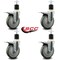 Service Caster 5'' Gray Poly Swivel 1-7/8'' Expanding Stem Caster Set Total Lock Brake, 4PK SCC-EXTTL20S514-PPUB-178-4 - alternate 2